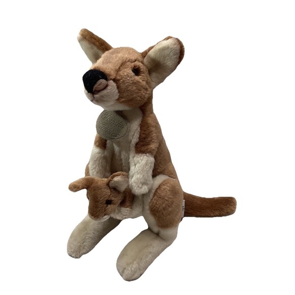 14” Russ Berrie Yomiko Classics Mommy & Joey Kangaroo Plush Soft Stuffed Animal - Picture 1 of 16